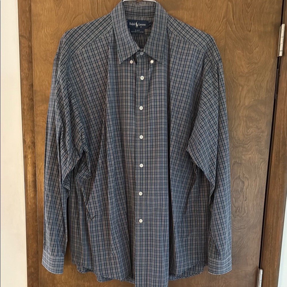 Ralph Lauren Men's Navy Checkered Shirt